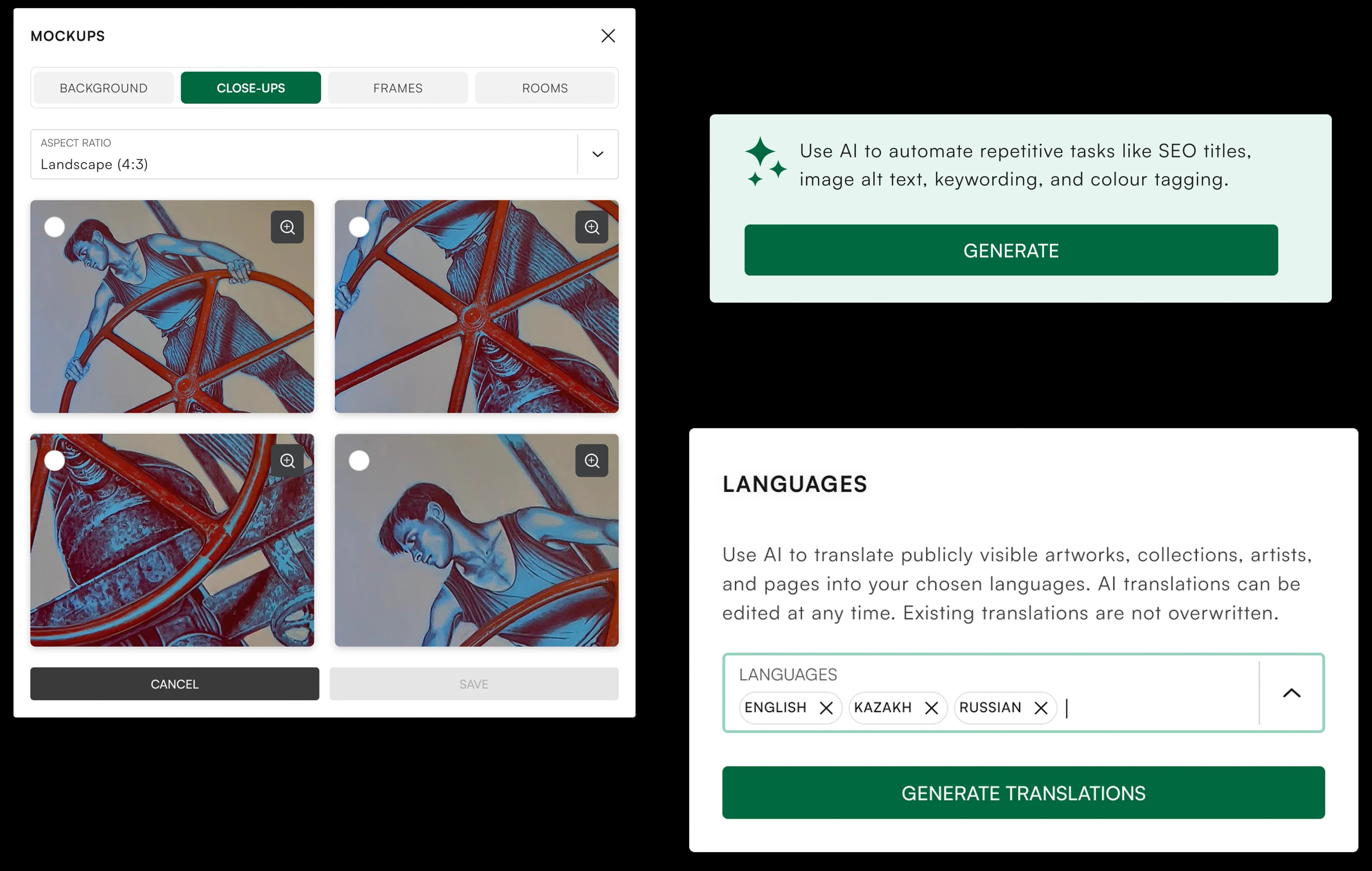 Automated admin tools for artwork metadata