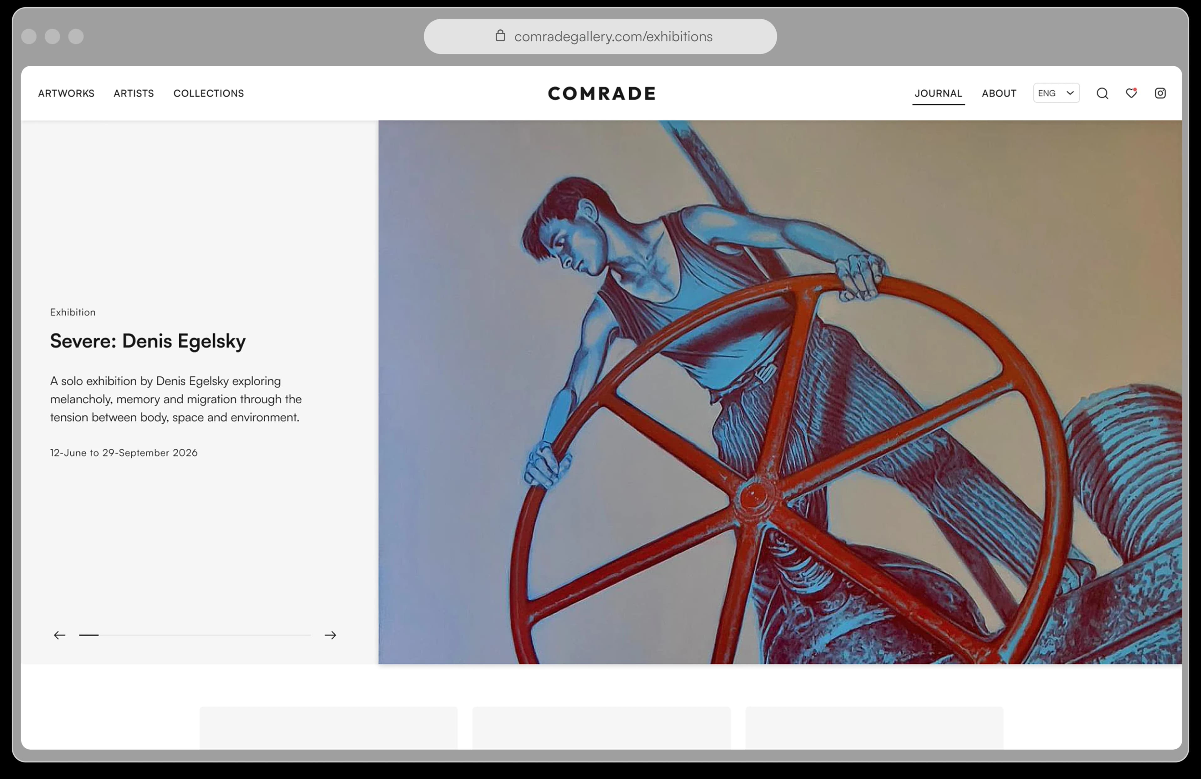 Gallery exhibition page for Severe: Denis Egelsky