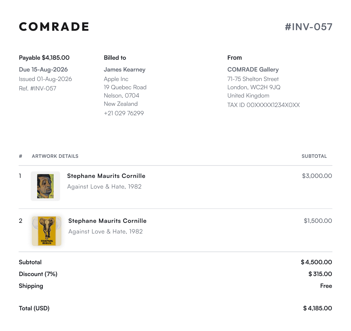 New sale invoice modal in Kandinsky